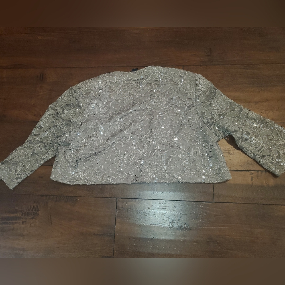 R & M Collection - Champange Lace 2 Pc- Women's Dress with Jacket Size 10 - Picture 5 of 16
